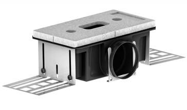 CLD-P 75 levegőnyílás ház, hosszú oldalon, 115 mm